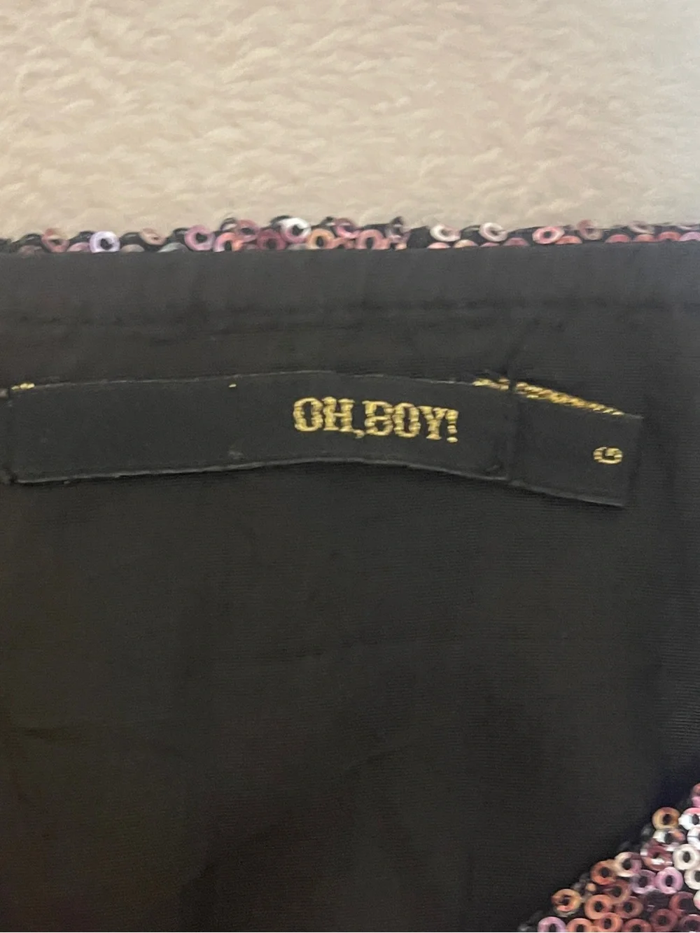 Oh Boy! Snakeskin Print Sequin Party Event Cocktail Mini Skirt Women's Large‎